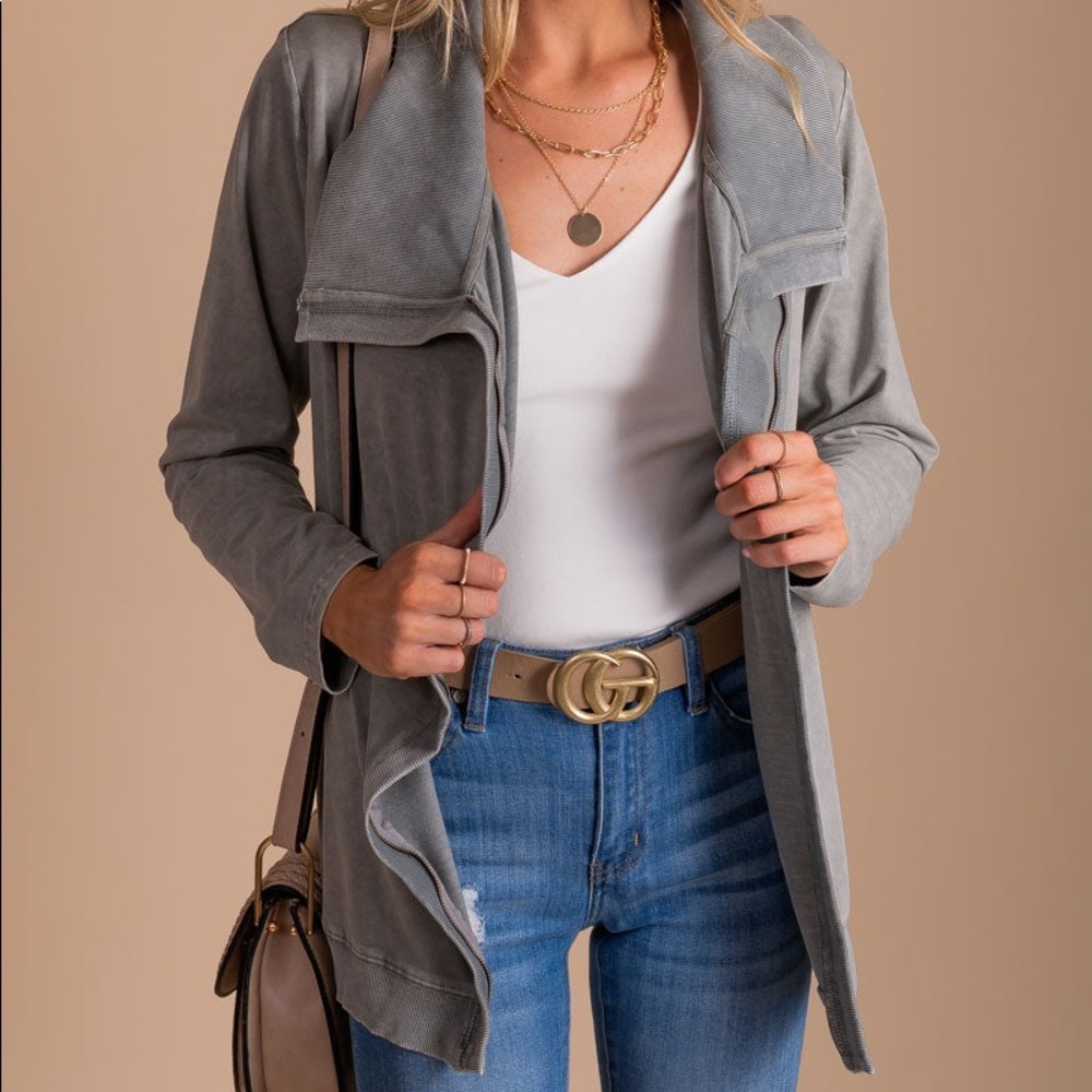 Grey Zip-Up Jacket